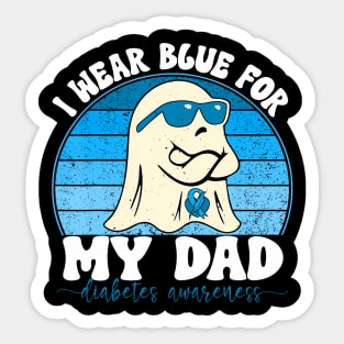 Groovy I Wear Blue For My Dad Diabetes T1D Awareness Sticker